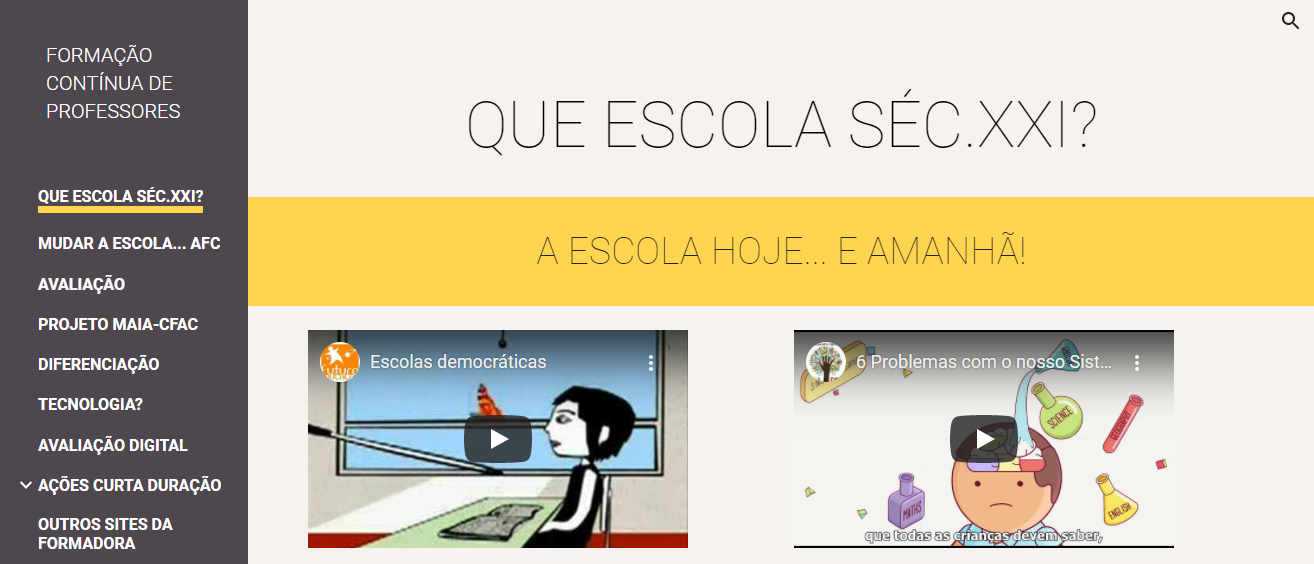 A escola hoje... e amanhã - Site a consultar