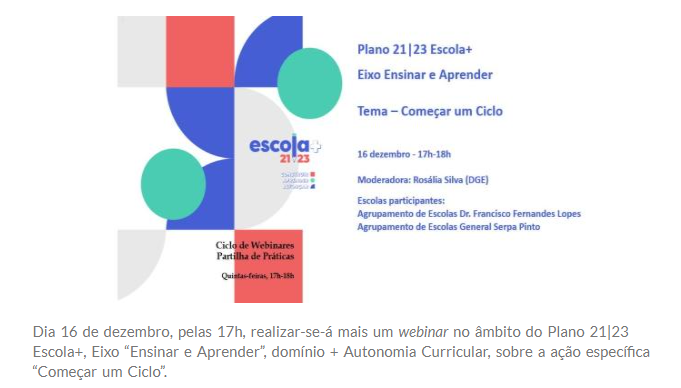 Webinar - Começar um ciclo-Plano 21-23 Escola+