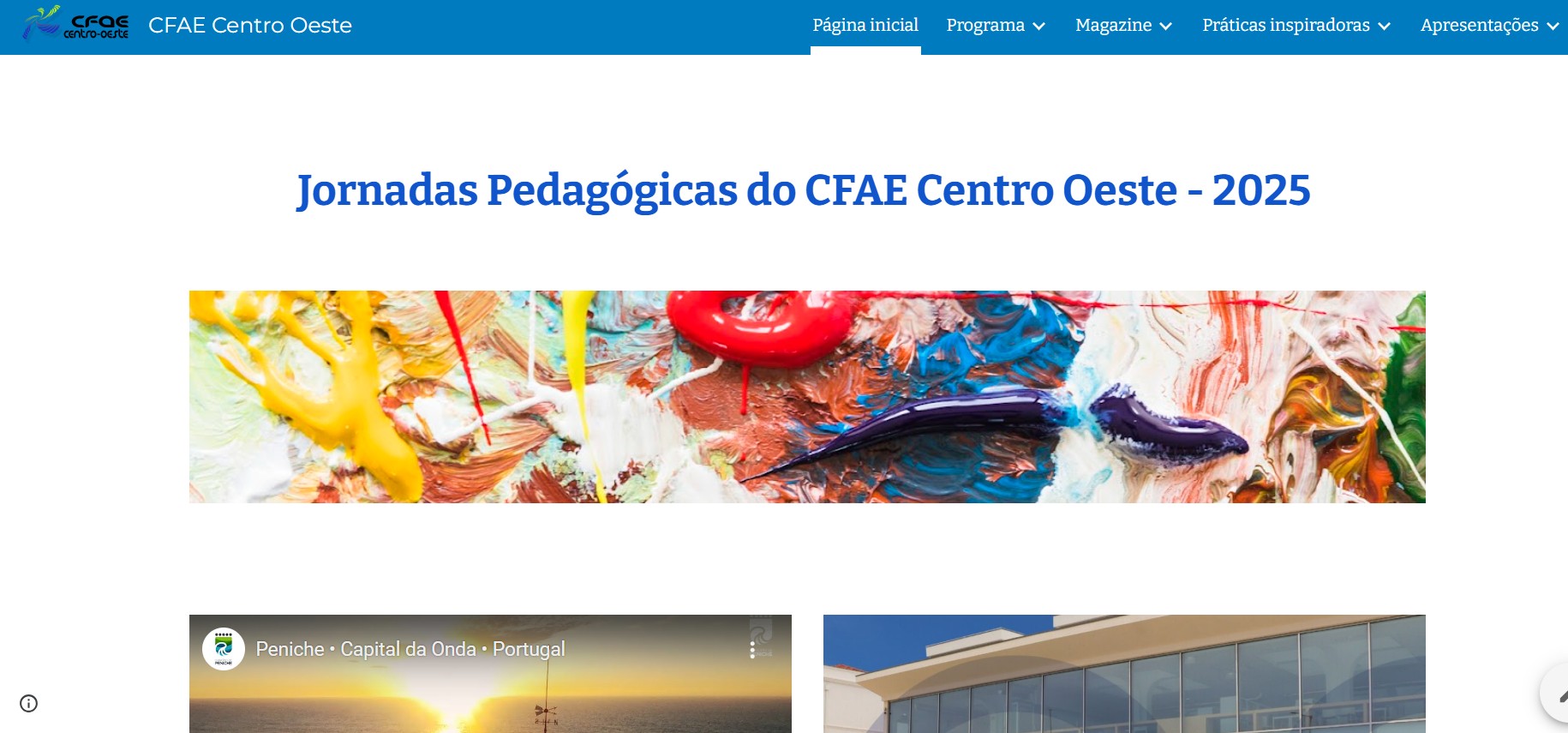 Site das Jornadas Pedagógicas 15 e 16 de julho 2025